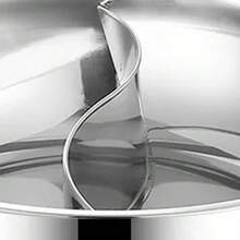 32cm Stainless Steel Twin Divided Double Hotpot Cooker Gas Stove Compatible Pot Home Kitchen Cookware Soup Cooking Pot - As Shown - View 6