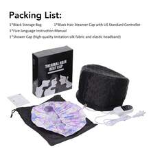 Hailicare Hair Steamer Cap Electric Hair Heating Cap Home Use Thermal Treatment Hair Hat Heat Cap For Deep Conditioning 10-Level Heats Up Quickly Hair Care SPA Cap Nourishing Hair Styling Care For Women 3 Time Settings - Black - View 11