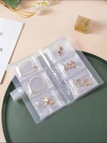 84-Compartment/160-Compartment Transparent Plastic Jewelry Storage Bag, Dustproof And Oxidation-Resistant Jewelry Packaging Bag, Necklace, Bracelet, Ring, And Earring Storage Bag.(The Built-In PVC Jewelry Pouch Is Not Considered Part Of The Product Category.) - Clear - View 6