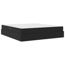 vidaXL Letto contenitore con materasso, nero, 180 x 200 cm, velluto - nero - Visualizzare 10