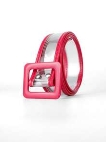 1pc, Fashionable Sheer PVC Belt, Minimalist Design Complements Any Outfit, Everyday Stylish Accessory. - Multicolor - View 3