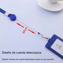 Retráctil Porta Gafete Cordón Vertical Desmontable de Cuero PU Portadores de Insignias para Uso Empresarial Adecuado para Personal Diplomático, Escolar y de Oficina (Actualizado Negro) - Azul - Ver 5