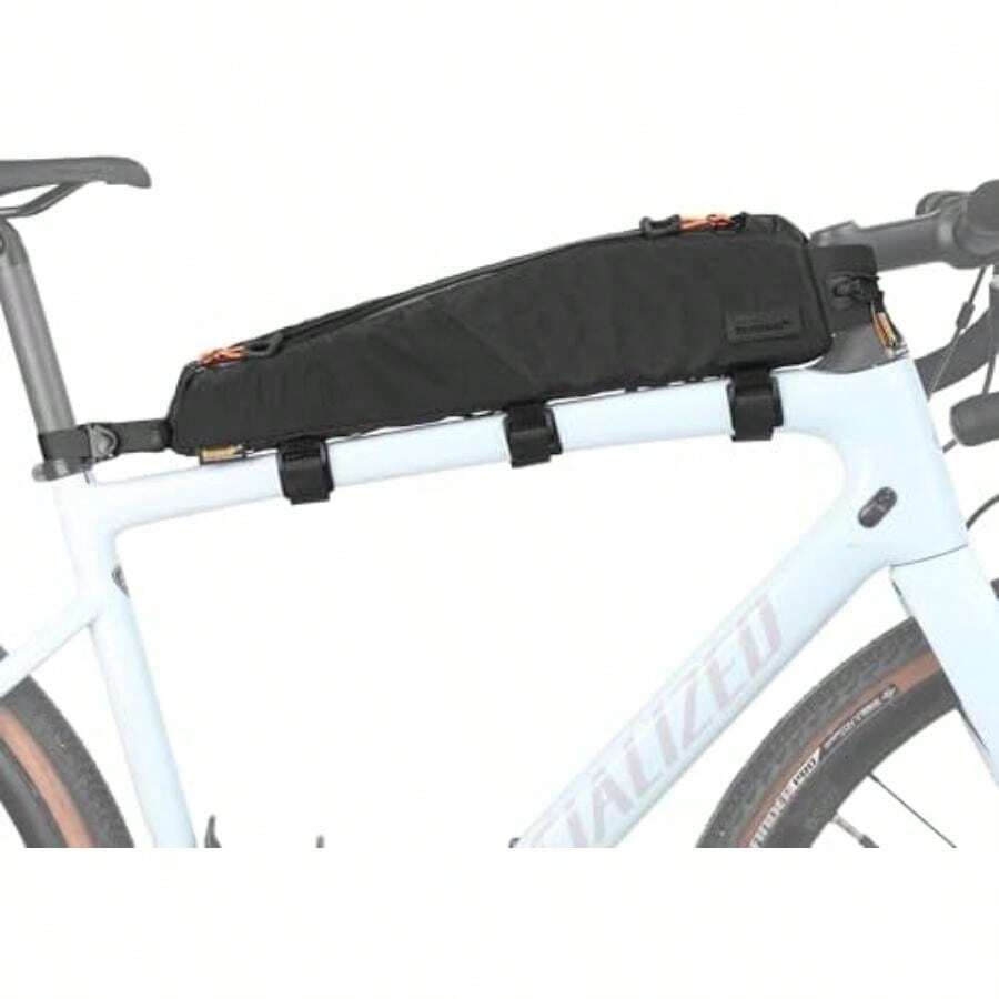 Rhinowalk - Bolsa de tubo superior para bicicleta, bolsa de marco frontal, impermeable, 1,2 l, con bolsillos laterales de malla dobles, perfecta para MTB, bicicleta de carretera, ciclismo, viajes y(Negro - 2.1L) - Multicolor - Ver 1