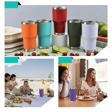 6 taza azas Térmicas de Acero Inoxidable - Ideales como taza de café, taza de viaje, tazas para auto, tazas para exteriores o tazas de cerámica para té/café. Perfectas para salidas, camping y actividades deportivas; regalos sorpresa de cumpleaños (o regalos festivos como - Negro - Ver 9