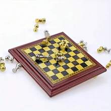 1:12 迷你国际象棋套装 - 金属棋盘桌面版，迷你家居装饰，DIY收藏展示，创意生日礼物，闪亮复古金属设计，国际象棋棋盘游戏，桌面游戏配件，娃娃屋装饰，无需用电，适用于娃娃屋配件、玩具屋配件、卧室配件、桌面装饰、客厅装饰、房间装饰、收藏礼物、生日礼物、个性化礼物、办公桌配件 - 彩色 - 查看 9