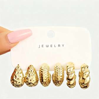 1pc Minimalist CCB Braided Design Earrings, Suitable For Vintage Fashion & Theme Parties