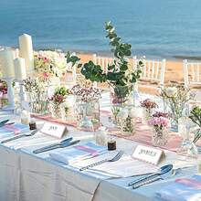 15/30 Pcs Scalloped Seat Cards, 2 X 3.5 Inch Blank Tente Place Cards, Paper Material Seat Assignment Label Card, Name Cardstock, Table Post Cards, Table Cards Label For Birthday Party Wedding Setting(Pink & Green & Purple & Black Available) - Multicolor - View 5