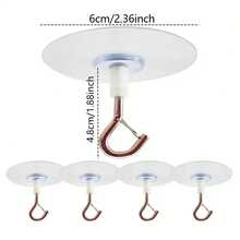 2/5/10pcs No Drill Easy Install Holiday Atmosphere Hanging Hooks With Safety Buckle, Balloon Ribbon Ceiling Hooks