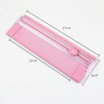 Mini Guilhotina Rosa para Artesanato Scrapbook - 21cm