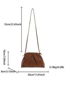 时尚休闲复古豹纹通勤单肩斜挎包 - 棕色 - 查看 10