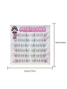 MIXIAOHE Ciglia finte trasparenti e leggere, 48 ciuffetti, fai da te, senza colla, riccio naturale, aspetto realistico, uso quotidiano, segmentate, autoadesive, ciglia finte, adatte per principianti, lunghezza 10mm-14mm