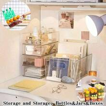 2pcs/1pc Fruit & Food Storage Containers, Refrigerator Organizer Boxes, Food Preservation Boxes, Fridge, Cabinet, Utility Room File Storage Boxes, Airtight Seal Transparent Carry Boxes For Eggs, Fruits, Vegetables, Frozen Items