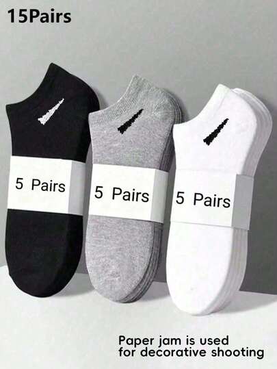 5 pares de calcetines finos, transpirables y cómodos, disponibles en 3 colores (negro/gris/blanco), diseño de unicolor, de moda casual, adecuados para uso diario casual y en el lugar de trabajo, cómodos y ajuste ceñido.