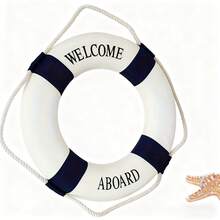 2PCS 9.84-Inch Decorative Lifebuoys With Mediterranean Vibe – Suitable For Home Wall & Window Ornamentation - Blue - View 3