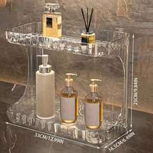 1 Kệ lưu trữ hai lớp - Kệ đựng đồ đa năng di động cho phòng tắm/nhà bếp/phòng ngủ, kệ đựng mỹ phẩm & bàn làm việc, nhựa chống trượt bền, quà tặng Giáng sinh 2025 - Nhiều màu - Xem 4