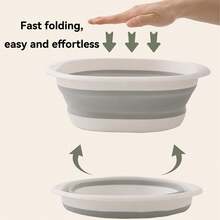 1/3个便携式可折叠洗脸盆 - 塑料材质，可折叠，方便收纳 - 适合家庭、宿舍和户外使用 - 非常适合洗手洗脚，加厚设计，返校必备用品，浴室用品，浴室配件，浴室工具