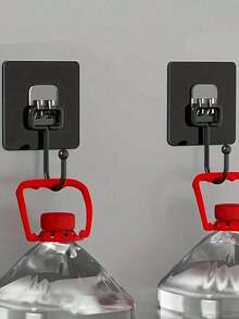 重型墙钩，自粘式挂钩，多用途衣帽毛巾钥匙收纳挂钩，防水衣架挂钩，适用于浴室、卫生间、厨房及其他家居场所 - 黑色 - 查看 6