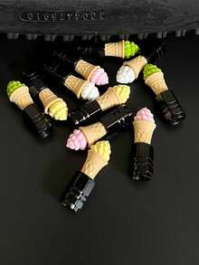 2个/4个/彩色冰淇淋轮胎气门嘴帽 - 耐用可爱的气门嘴套，防漏且通用，适用于轿车、摩托车和SUV。女士汽车配件，汽车配件，男士汽车配件。