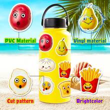 56pcs/Set Food Theme Stickers, Food Face Pattern Sticker Pack, Creative Decals For Festivals Cheering And Party, Decorative DIY Gifts, Artistic Stickers For Diary, Laptop, Notebook, Water Bottle, Phone Case, Aesthetics Stickers For Teens Adults, School Supplies - Multicolor - View 6