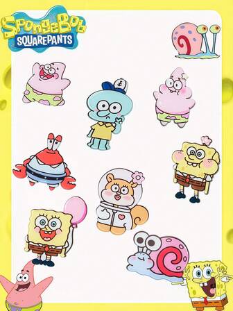 SPONGEBOB 1/8 piezas Broche de acrílico con diseño de dibujos animados estilo INS, pasador decorativo para bolsos, mochilas y pequeños accesorios de regalo