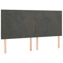 vidaXL Bettgestell Ohne Matratze, Dunkelgrau, 160x200 Cm, Samt - Grey - View 9