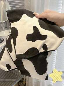 3/2/1 件自粘魔术布化妆包，奶牛图案包裹猫布，化妆包，清洁相机布，相机收纳，魔术布摄影镜头收纳自粘布，多用途，随心所欲，腕托，杯套，化妆包，粘性强，面料柔软，即使剧烈摇晃也不会脱落。防刮擦防撞，适用于旅行收纳、通勤、户外等