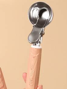 1pc Stainless Steel Manual Ice Cream Scoop, Round Shape Fruit & Shaved Ice Spoon