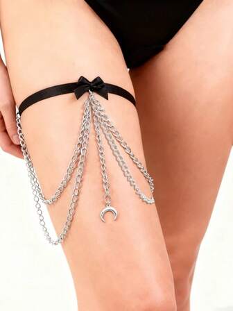1 Piece Of Women's Pu Leather Single Leg Sexy Punk Circular Thigh Strap Suitable For Street Wear