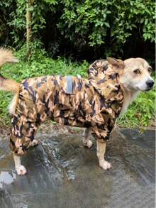 Camouflage Pet Raincoat Double-Layer Raincoat Suitable For Autumn And Winter Waterproof, Snow Proof, Warm, Cat And Dog Universal - Multicolor - View 4