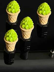 2个/4个/彩色冰淇淋轮胎气门嘴帽 - 耐用可爱的气门嘴套，防漏且通用，适用于轿车、摩托车和SUV。女士汽车配件，汽车配件，男士汽车配件。