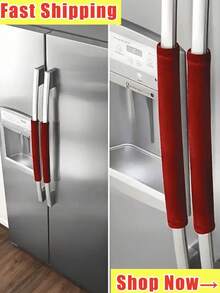 غطاء مقبض باب الثلاجة، مقاوم للانزلاق والزيوت، كم مقبض ديكور المطبخ، يمنع بقع الطعام، مناسب للثلاجة والغسالة والفرن والميكروويف، بأنماط رأس السنة والعيد، ويمكن استخدامه أيضًا لأكياس التخزين والمنظمات