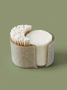 Qtip 分配器 2 合 1，棉签，圆形垫架，适用于浴室容器整理器，化妆品整理器，桌面卸妆湿巾整理器 - 彩色 - 查看 9