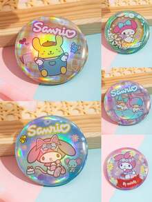 3枚三丽鸥金属徽章，卡通人物笑脸胸针，纪念胸针