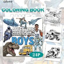 GDTME A Coloring Book About Boys' Hobbies: Suitable As A Thanksgiving, Birthday Or Graduation Gift, Great For Girlfriends, Family Or Friends, Cover With Pearl Effect, 120g Thick Inner Pages, Size 7.9x7.9 Inches - Boy's Hobbies - View 12