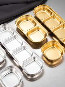 1pc 304 Stainless Steel Korean Style Sauce Dish, Good Quality And Aesthetically