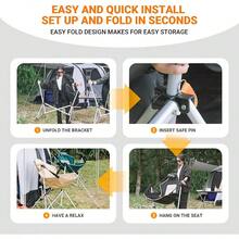 KingCamp Hamaca Silla reclinable giratoria para Patio Trasero césped Playa Campamento Exterior Interior para Adultos Silla Plegable portátil con Capacidad para hasta 300 Libras con Bolsa deHammocks - Negro - Ver 5