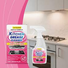JAYSUING Kitchen Grease Cleaner, Stove Boiler Grill Range Hood Removing Heavy Grease Stubborn Stains Deodorizing Descaling Refreshing Air Without Residue Restoring Luster Cleaning Spray Kitchen Hygiene Cleaning Tool - Rosa - Ver 4
