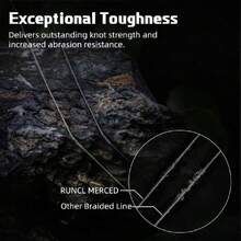 Braided Fishing Line Merced, 1000 500 300 Yards Braided Line 4 8 Strands, 6-200LB - Proprietary Weaving Tech, Thin-Coating Tech, Stronger Smoother For Freshwater Saltwater,31253796 - 深灰色 - 查看 6