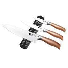 Bergner Bateria de cocina 12 piezas San Ignacio de acero inoxidable+Set de 3 Cuchillos en acero inoxidable con Soporte magnético - Gris 8 - Ver 8