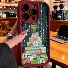 Estuche de Teléfono Caja de Regalo de Navidad Patrón de Árbol Para  15 Pro Max  14 Plus  13 Mini  12  Galaxy S24 S23 S22 S21 Protector de Teléfono Estuche de Teléfono para Pareja Regalo para Él Ella Presente de Vacaciones - Negro - Ver 4