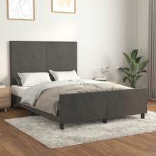 vidaXL Bettgestell Ohne Matratze, Dunkelgrau, 140x190 Cm, Samt - Grigio - Visualizzare 1