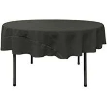 LA Lino poliéster Popelina Mantel Redondo, 129,54 cm,(182.9 cm (Redondo) Negro) - Multicolor - Ver 2
