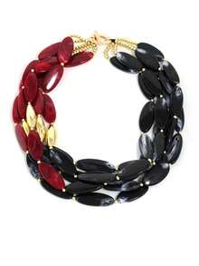 1件复古撞色多层椭圆珠项链，夸张个性化多层颈链，时尚吸睛配饰 - 彩色 - 查看 14