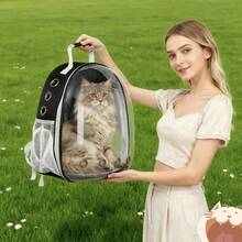 New Cat Bag, Space Capsule Cat Bag, Portable Backpack, Large Capacity, Panoramic Transparent Design, Suitable For Cats, Dogs, And Rabbits. - 黑色 - 查看 5