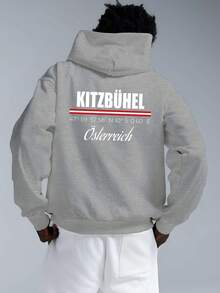 sweat-shirt à capuche grande taille pour hommes Kitzbühler Autriche - JPH-9 Sweat-shirt-shirt ample à manches longues avec imprimé des Alpes autrichiennes, souvenir de voyage décontracté et vêtement d'extérieur, grande taille - Noir - Voir 5