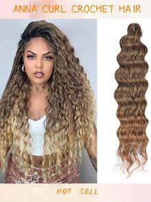 Heat-Resistant 24 Inch Synthetic Braiding Hair Extensions Loose Deep Wavy Braid Hair Water Wave Ombre Brown Twist Crochet Curly Anna Hair For Christmas New Year - Multicolor - View 29