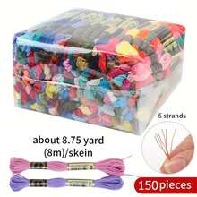 150-188-Color Bundled High-Quality Color Embroidery Thread Polyester Cross-Stitch Embroidery Thread, Sewing Thread, DIY Craft Thread, Hand Embroidery Thread Craft Art Set Hand-Woven Chain Thread For DIY Needlework - 150-color - View 1