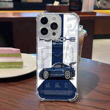 Funda para teléfono  911 GTRS Racing Design, resistente a golpes, fabricada en TPU. Compatible con teléfonos ,  17,  16 Pro Max,  15 Pro Max,  13 y  12. Fabricada en TPU para una protección óptima contra golpes y caídas. Un regalo ideal para familiares, amigos, seres queridos, parejas y Navidad. - transparente - Ver 6