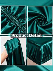 3 Pices Satin Fitted Sheet Set (1 * Fitted Sheet+2 * Pillowcase) – Smooth, Breathable, And Wrinkle-Resistant, Machine Washable For Easy Care, Comfort Bedding Suitable For  Kids,Adults, Hotels, Apartments, & Home Use - 綠色 - 查看 3
