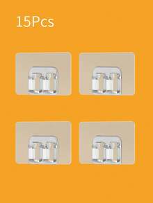 55/25/15pcs Outdoor String Light Hooks, Heavy Duty Cable Clips, Non-Damaging Wire Clamps, Waterproof & UV-Resistant, Clear Self-Adhesive Hooks, Suitable For Home, Bathroom, Hanging Christmas Lights, Outdoor & Yard Decor - Multicolor - View 8